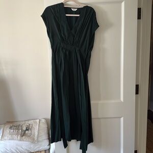Toast Forest Green Silky Dress, Empire Waist, UK Size 8 (US size 4)